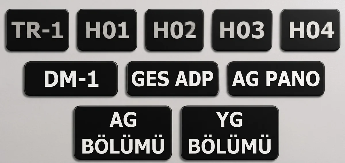 Pano ve Bölüm Künye Plakaları